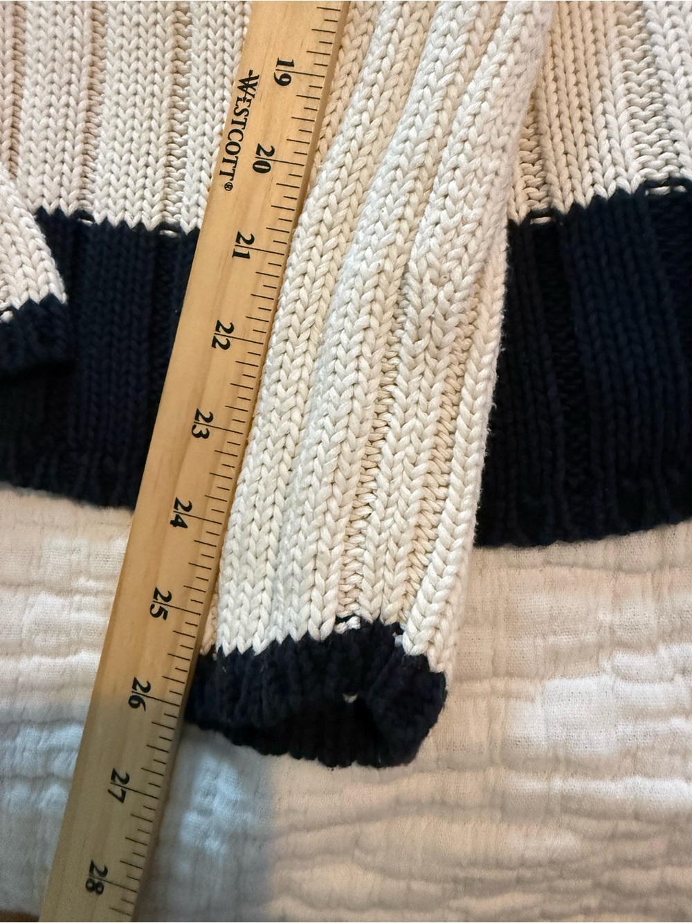 VTG Polo by Ralph Lauren Cream Ribbed Flag Sweater - Women's GUC 1344 - Picture 3 of 8